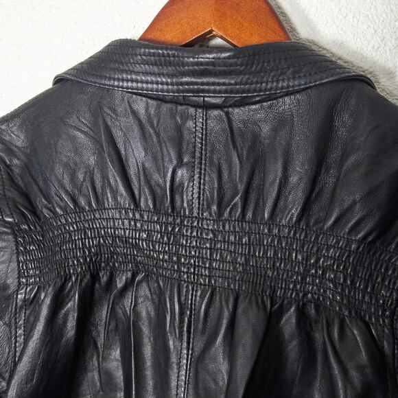 Mike & Chris Cropped Leather Jacket Black Size XS Urban Streetwear - Picture 7 of 11